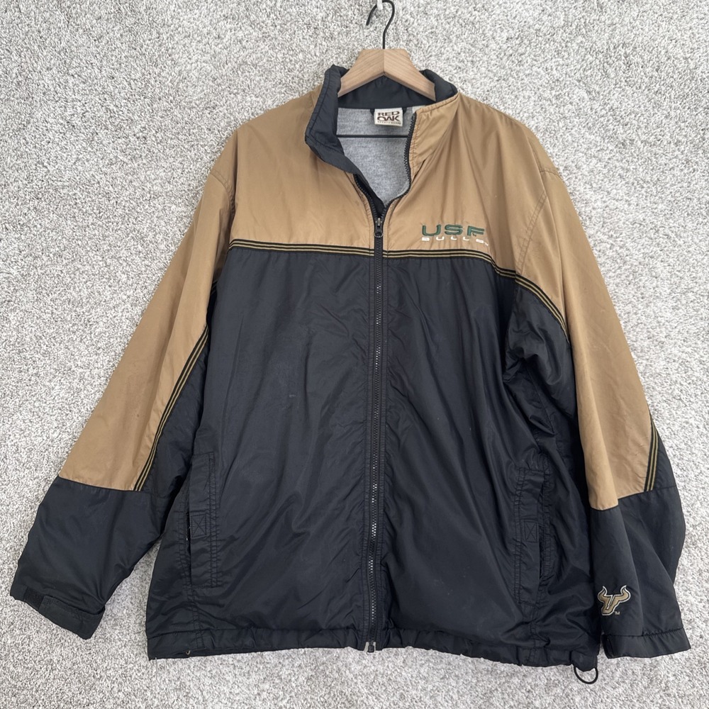 Red Oak Sportswear USF Bulls Nylon Fleeced Jacket - Large